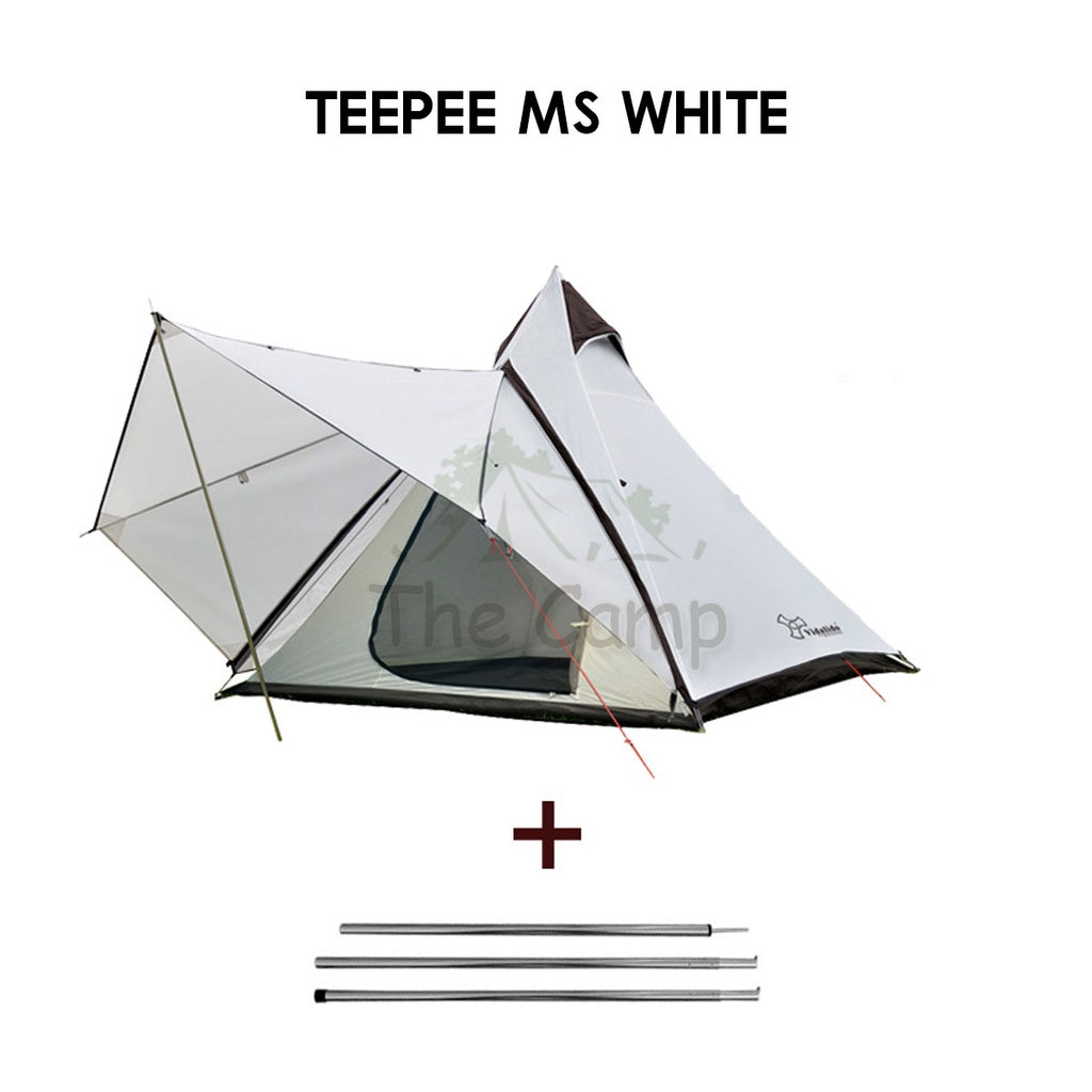 Vidalido Camping Teepee Tent MS MX Pro Large Space 2 3 4 People Quick Fast Silver Coated Rainproof Camp UPF50+