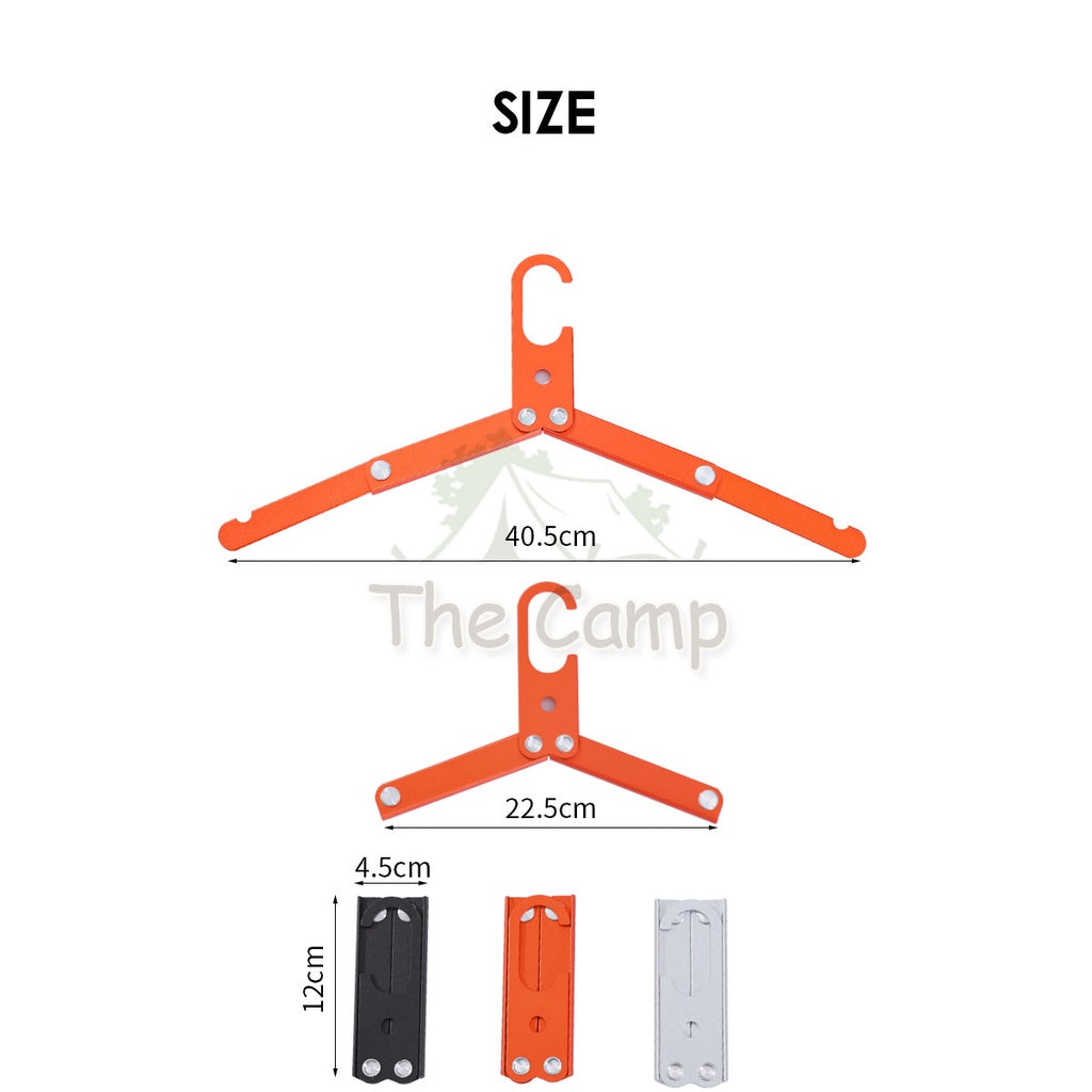 Camping Foldable Outdoor Clothes Hanger Aluminum Cloth Portable Hiking Table Chair Flysheet Tarp Bag Pole Nail Peg Black