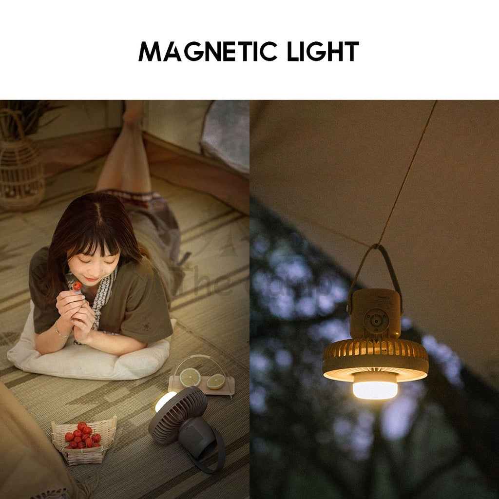 Naturehike Outdoor Multifunctional Portable Camping Fan with Magnetic LED Light Tripod Hanging Chair Tent Table Flysheet