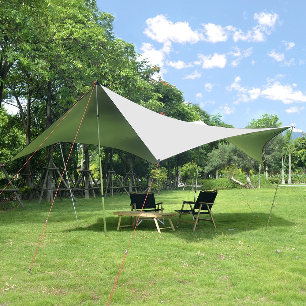 VIDALIDO Monster Tarp Flysheet Silver Coating Black Coated Camping Waterproof Shelter Tent Awning