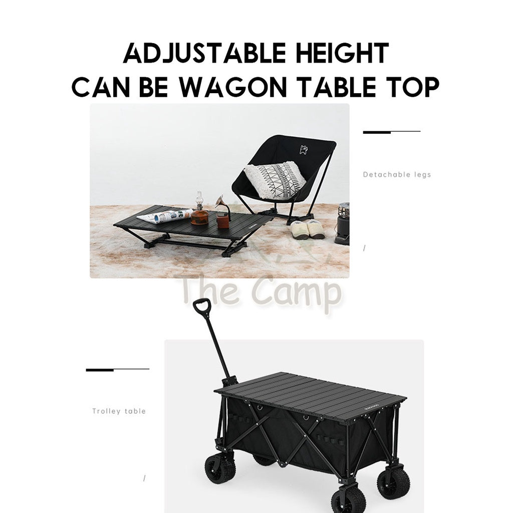 Blackdog Adjustable Aluminium Alloy Folding Table Foldable Wagon Table Top Tabletop Black Tent Pole Tarp Camping Chair