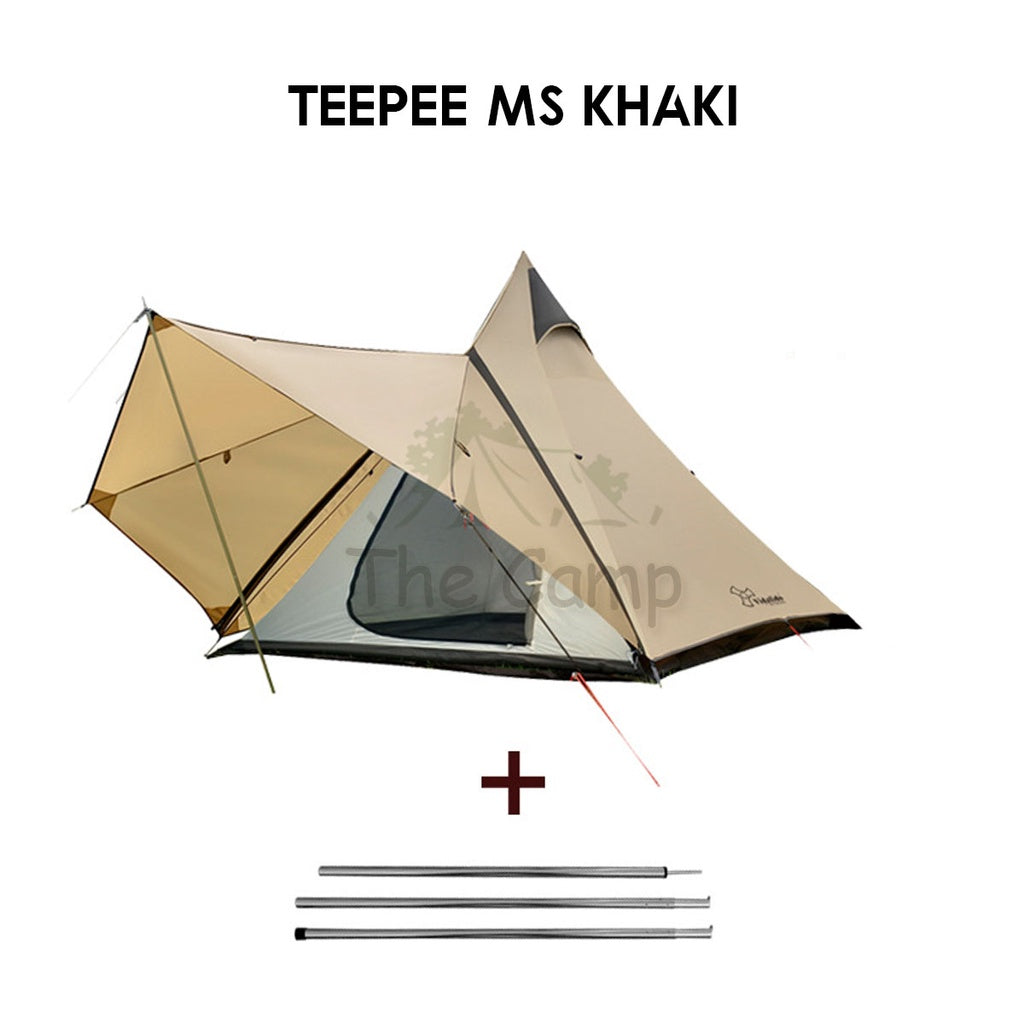 Vidalido Camping Teepee Tent MS MX Pro Large Space 2 3 4 People Quick Fast Silver Coated Rainproof Camp UPF50+