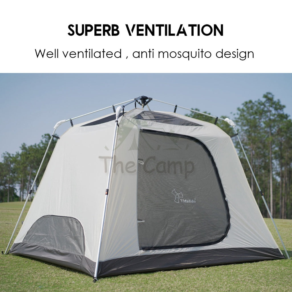 Vidalido Camping Cabin Tent Automatic Setup Large Space 2 3 4 People Quick Fast Silver Coated Rainproof Camp UPF50+