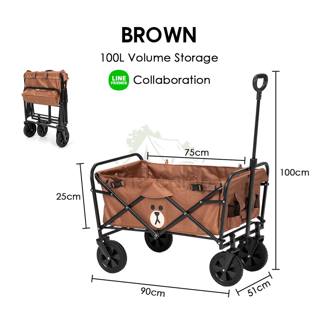 Mobi Garden Camping Portable Trolley Wagon 100L Litre Fast Easy Folding Cart Line Collaboration Outdoor Gear Naturehike