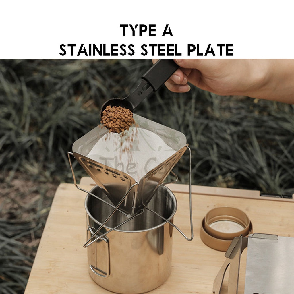 Portable Coffee Filter Dripper Holder Stainless Steel Outdoor Reusable Foldable Rack Camping Hiking Penapis
