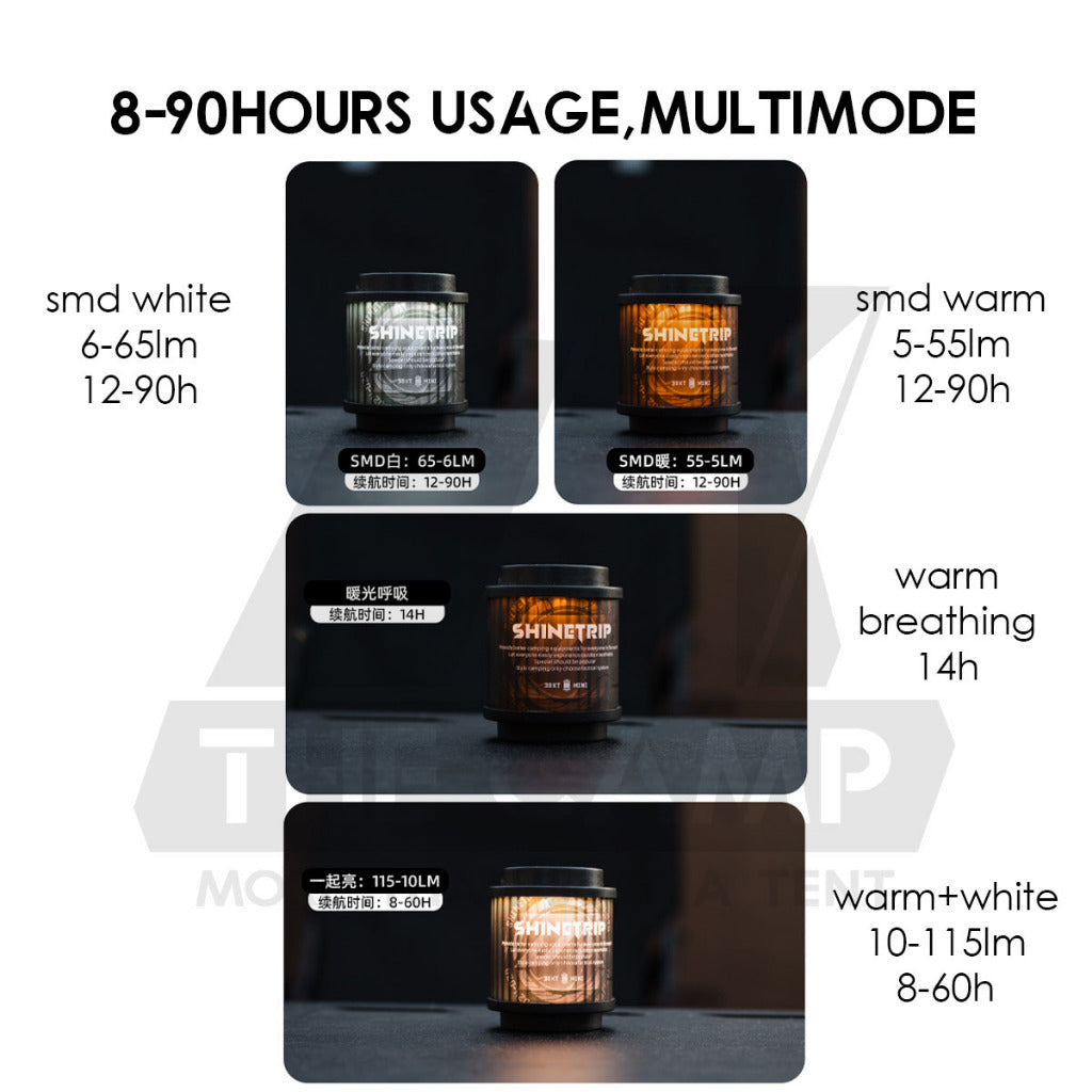 Shinetrip 19 Tornado Light Rotating Lamp Outdoor Camping Tactical Style Free Sticker Tripod Magnet Hanging Lanyard Strap