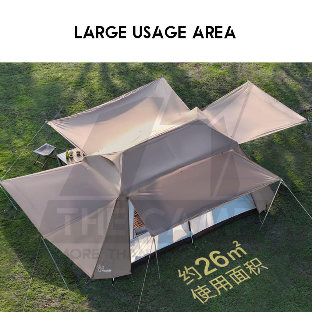 Vidalido Vicore Automatic Tent Large Mini Black White Camping Flysheet Pole Chair Table Rope Bag Rack Bed Mattress Sleep