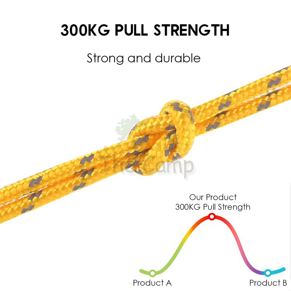 Camping 4mm / 5mm Super Reflecitive 4meter or 8meter Paracord Rope Pulley Adjuster Flysheet Tarp Tent Camp Hiking Pole