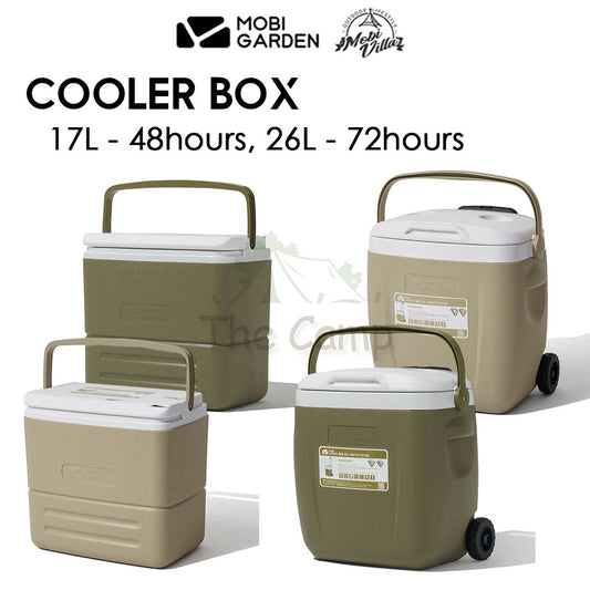 Mobi Garden Portable Cooler Box Ice Box Camping Outdoor Picnic Insulated Food Trolley Storage Box 17L 26L Freezer
