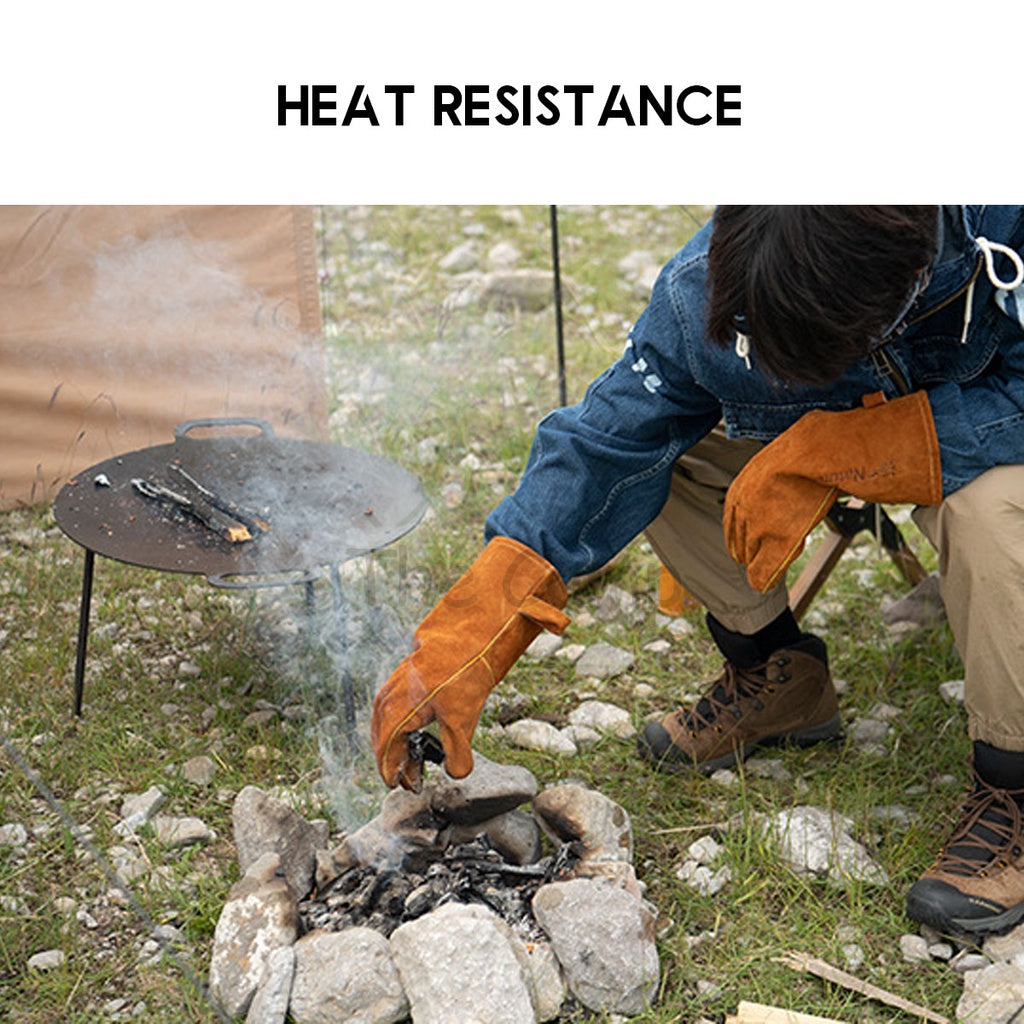 Naturehike Leather Glove Flame Retardant Resistant Heat Insulation Camping BBQ Oven Anti Scald Tent Flysheet Pole Nail