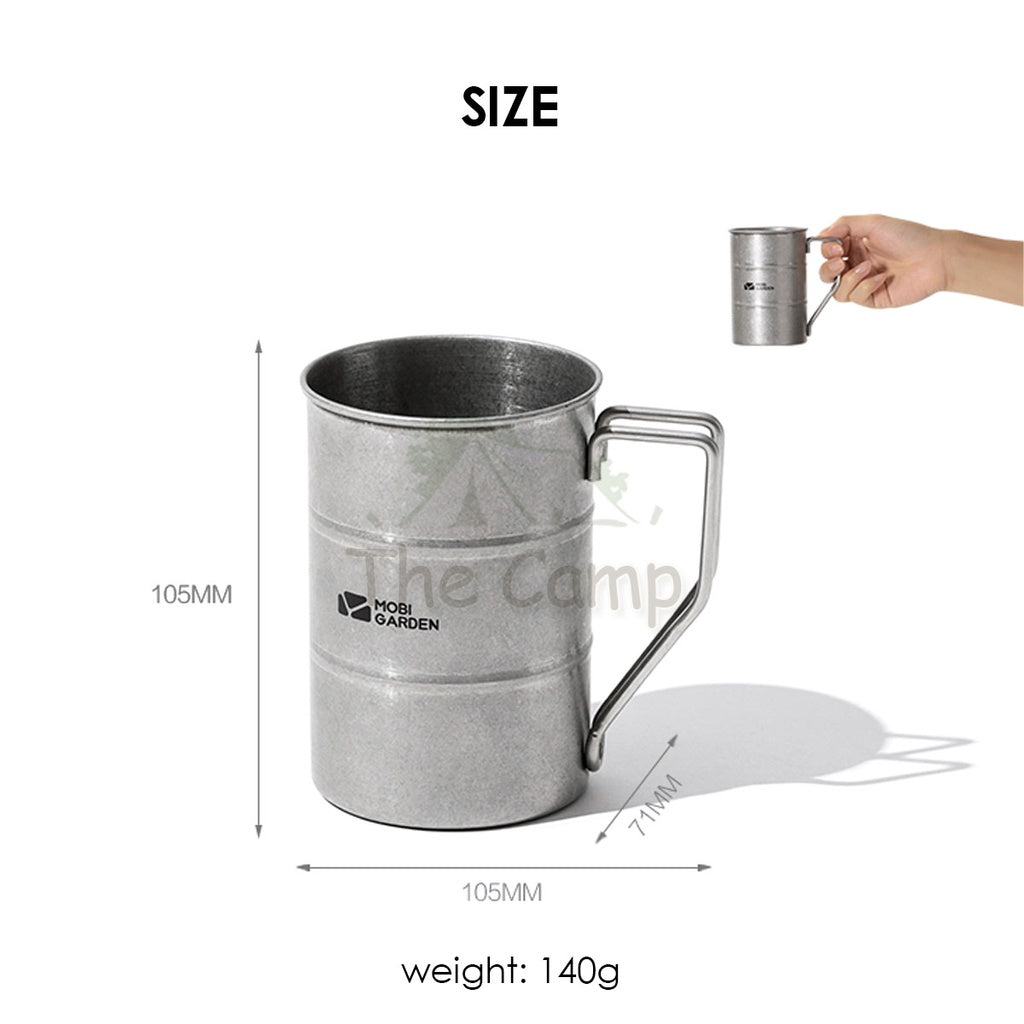 Mobi Garden Stainless Steel Cup Vintage Design 350ml Camping Picnic Table Peg Tent Flysheet Tent Pole Nail Bed Mattress