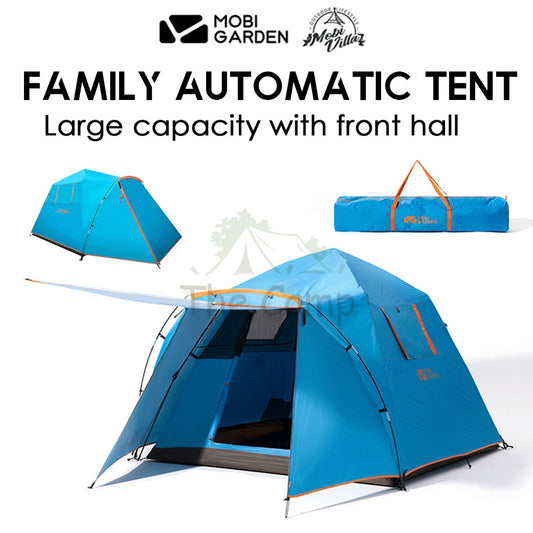 Mobi Garden Camping Family Automatic Tent Large Space Front Hall 2 3 4 People Quick Fast Rainproof Outdoor Tent Camp