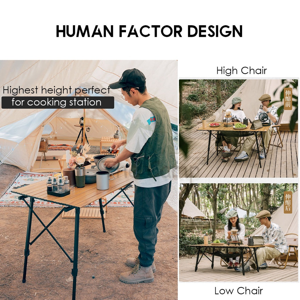 Outdoor Adjustable Height Folding Aluminium Table Portable All Terrain Foldable Camping Picnic Nail Flysheet Tent Peg