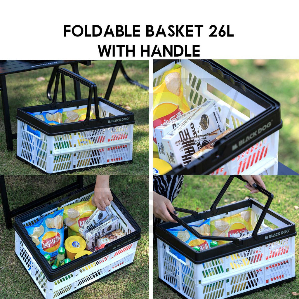 Blackdog Foldable Box Folding Storage Box Handle Outdoor Camping Portable Compact Size Black CBD2550XB015 CBD2550XB014
