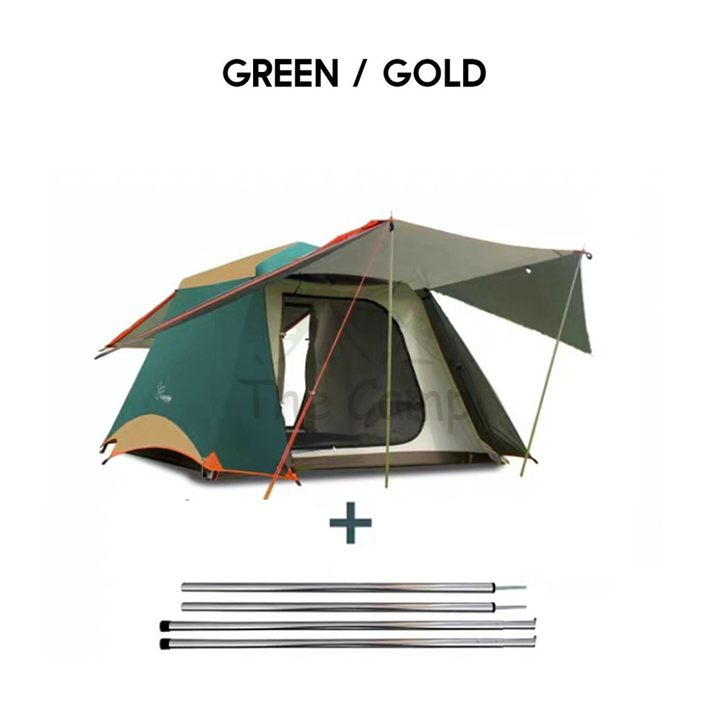 Vidalido Camping Cabin Tent Automatic Setup Large Space 2 3 4 People Quick Fast Silver Coated Rainproof Camp UPF50+