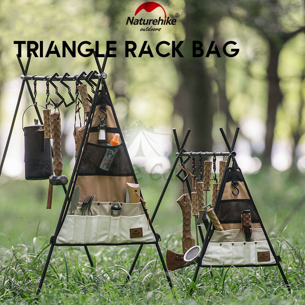 Naturehike Triangle Rack Side Bag Hanging Storage Camping Picnic Tripod Outdoor Cutlery Organizer Peg Flysheet Nail Rope