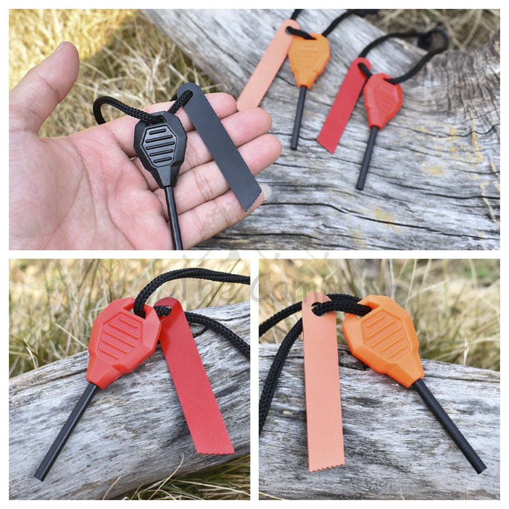 Outdoor Magnesium Fire Starter Ferro Rod Flint Stone with Ruler Camping Api Batu Emergency Survival Spark Lighter