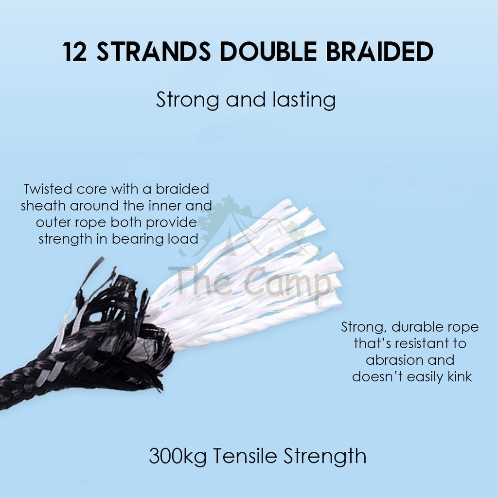 Camping 4mm / 5mm Super Reflecitive 4meter or 8meter Paracord Rope Pulley Adjuster Flysheet Tarp Tent Camp Hiking Pole