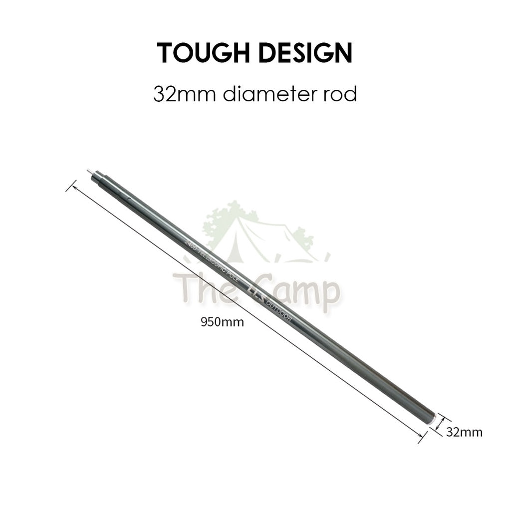 Telescopic Adjustable Flysheet Pole 2.4meter Camping Aluminium Alloy Lightweight Tent Stand Bag Nail Peg CLS