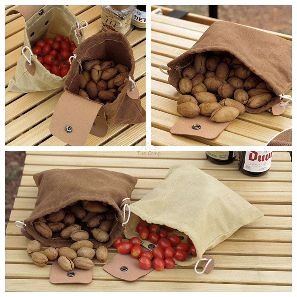 Outdoor Multipurpose Pouch Nail Tent Peg Camping Portable Multifunction Bag Foldable Fruit Bag Khaki Camo