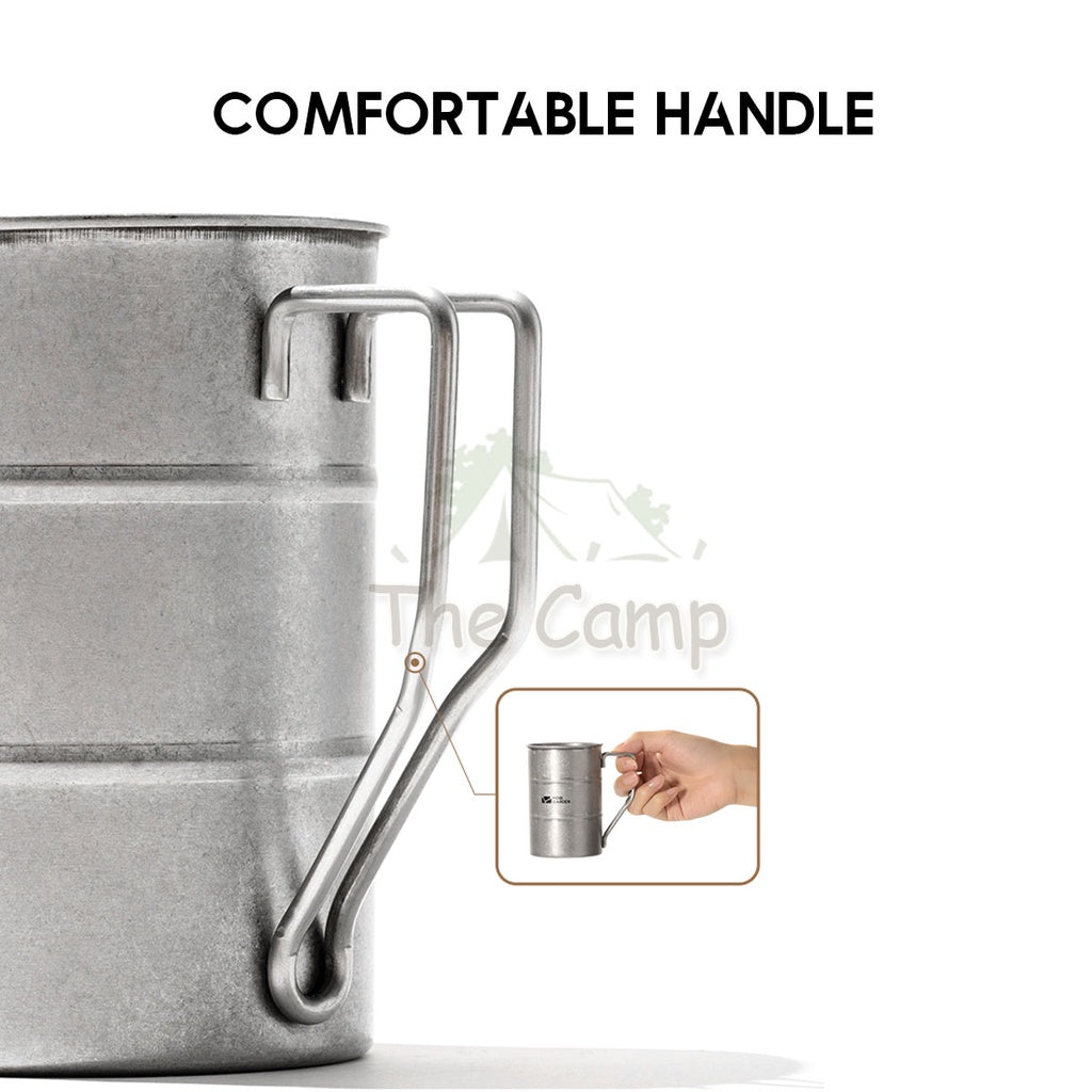 Mobi Garden Stainless Steel Cup Vintage Design 350ml Camping Picnic Table Peg Tent Flysheet Tent Pole Nail Bed Mattress