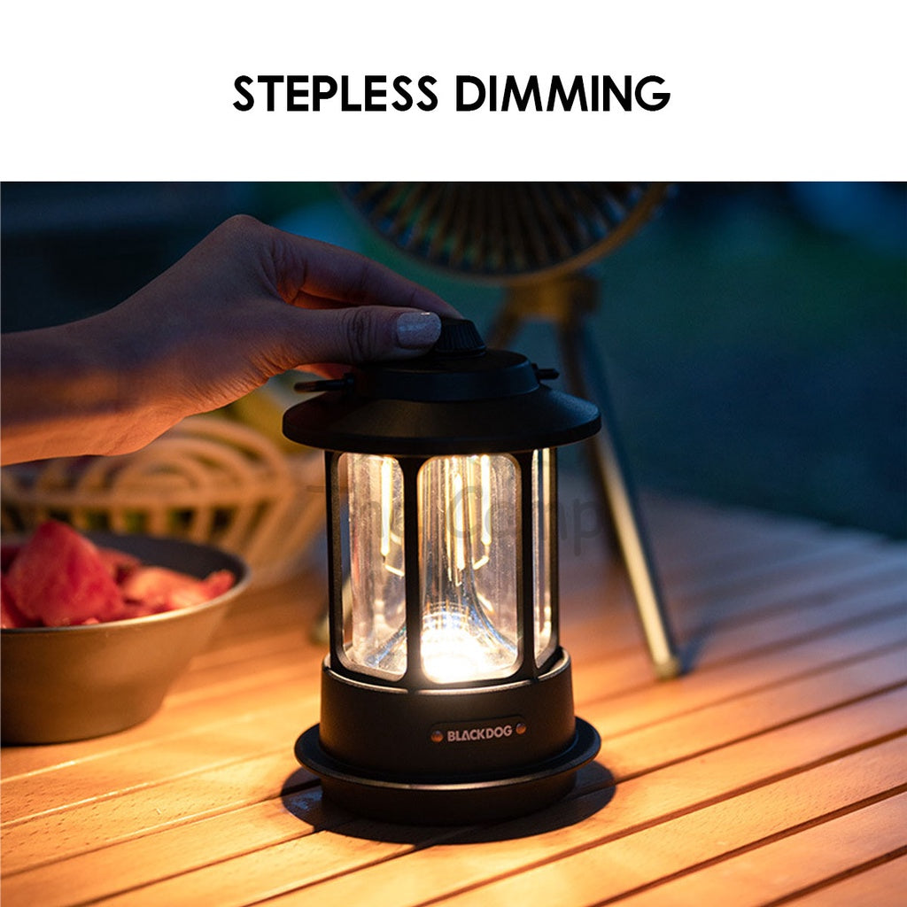 Blackdog Outdoor Camping Atmosphere Light LED Latern Portable Rechargeable Black Tent Flysheet Rope Nail Peg Pole Bed