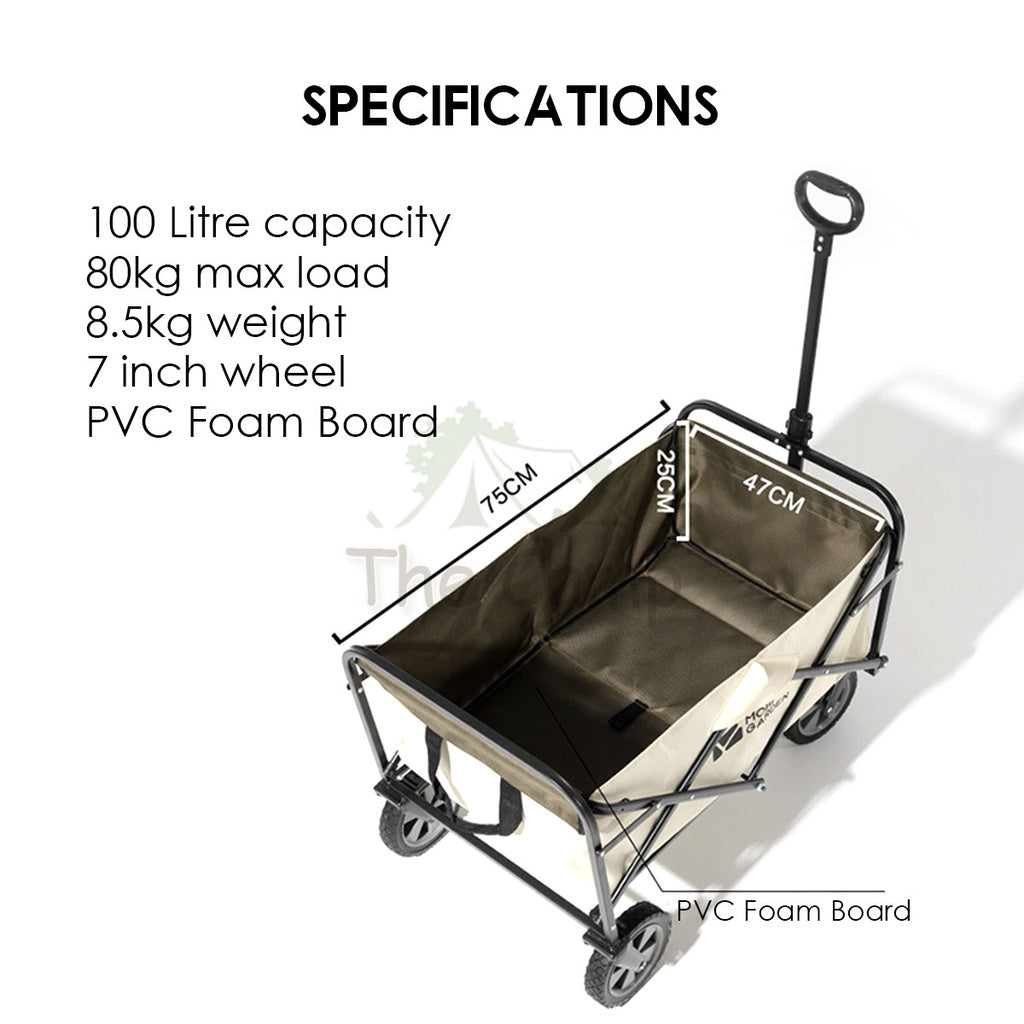 Mobi Garden Camping Portable Trolley Wagon 100L Litre Fast Easy Folding Cart Line Collaboration Outdoor Gear Naturehike