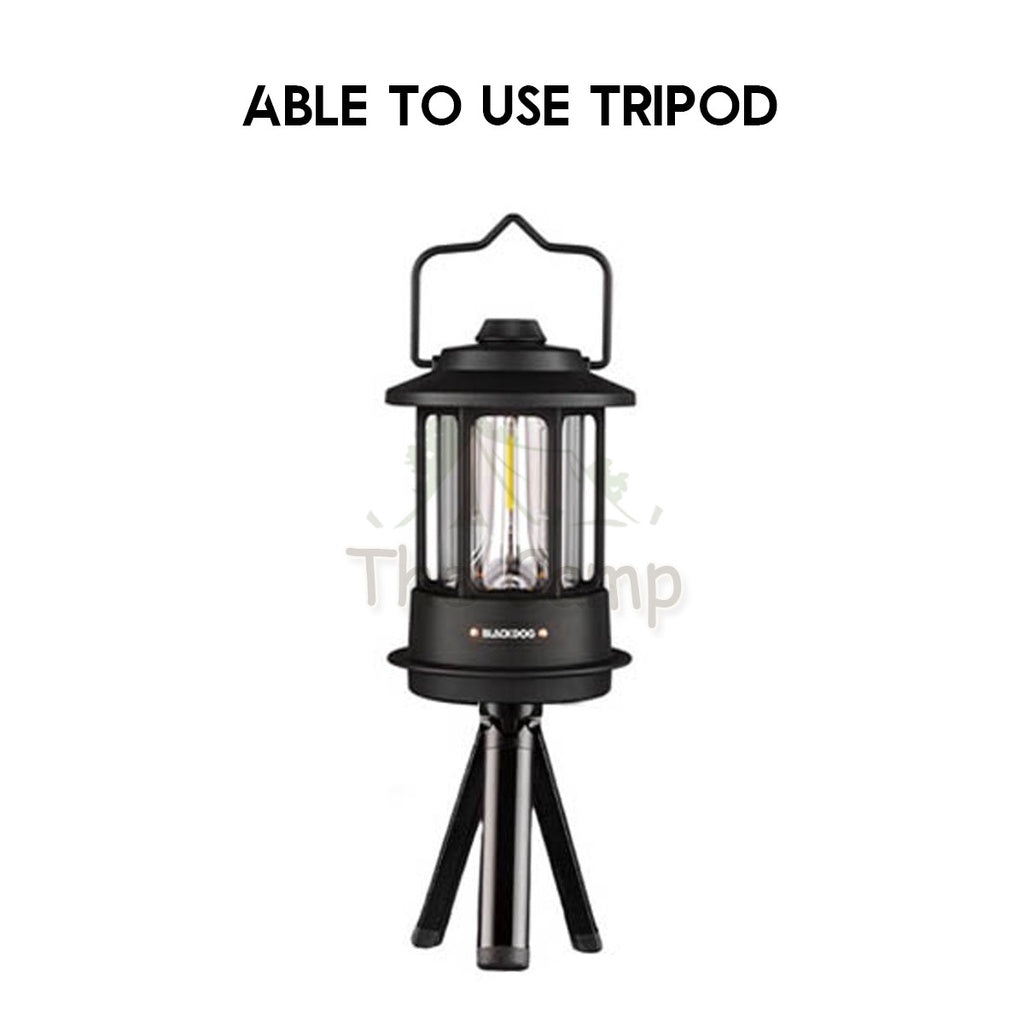 Blackdog Outdoor Camping Atmosphere Light LED Latern Portable Rechargeable Black Tent Flysheet Rope Nail Peg Pole Bed