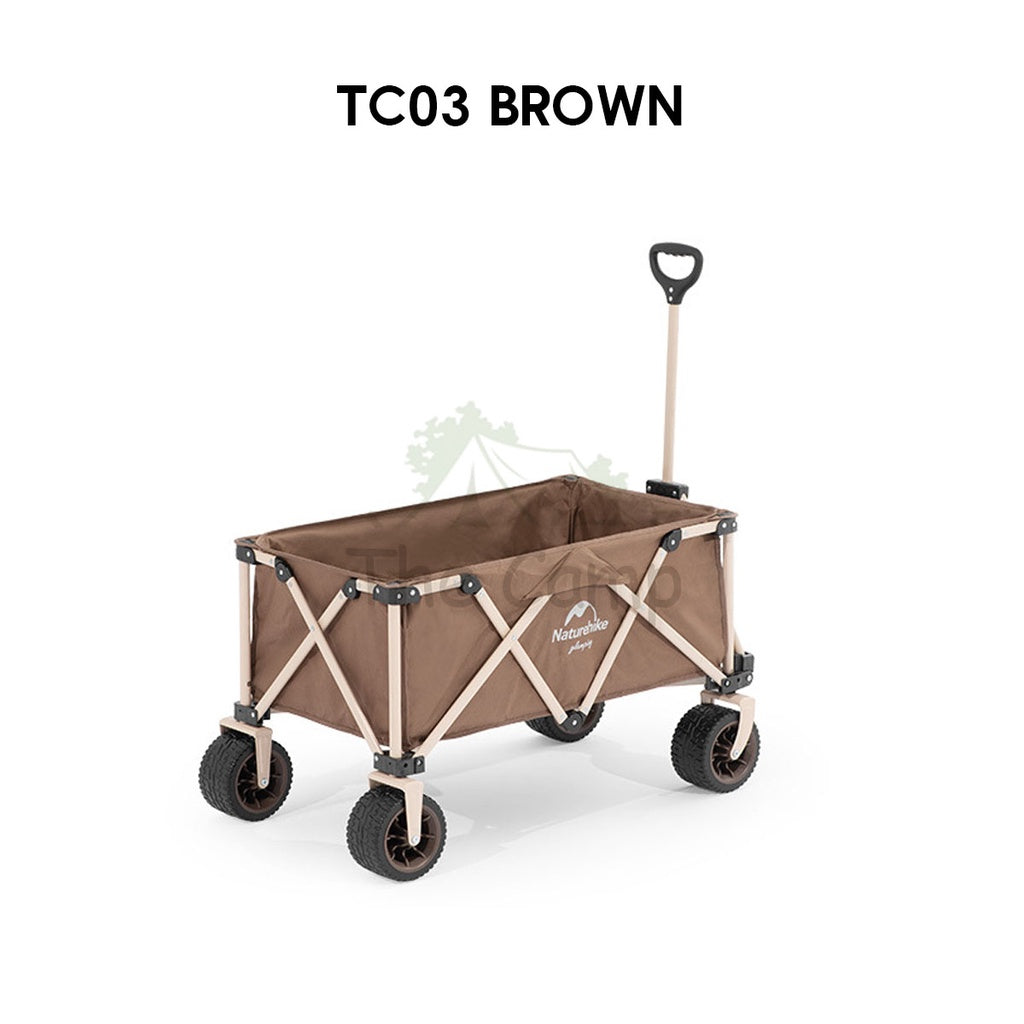 Naturehike Camping Portable TC03 Wagon Cart with Brake 10cm Thick Wheel 7 Inch 140L Litre Fast Easy Folding Trolley