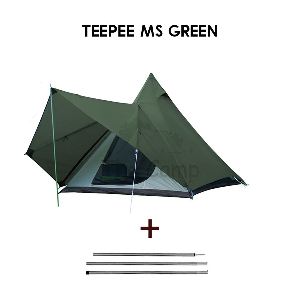 Vidalido Camping Teepee Tent MS MX Pro Large Space 2 3 4 People Quick Fast Silver Coated Rainproof Camp UPF50+