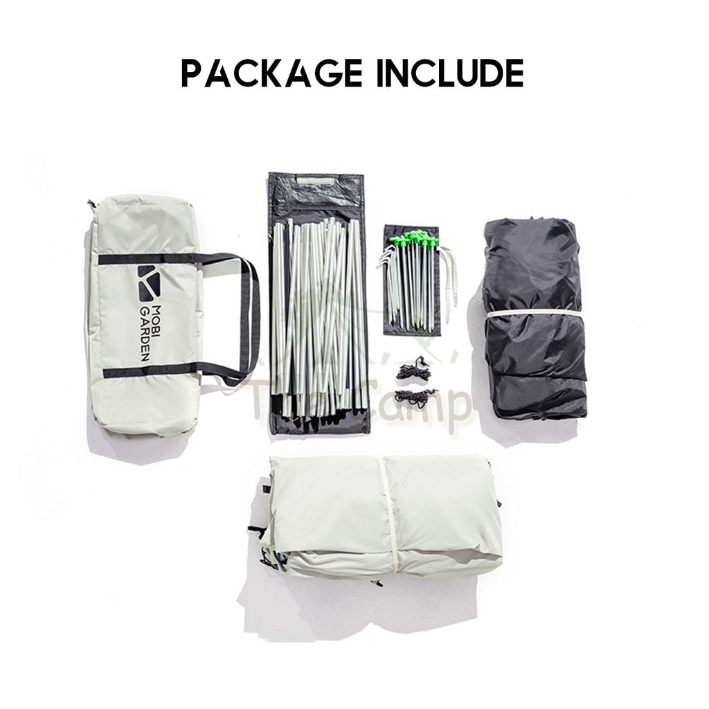 Mobi Garden Back Room Tent 1 Hall 1 Room Large Space 4 5 6 People Quick Fast Rainproof Outdoor Camping Browns Naturehike