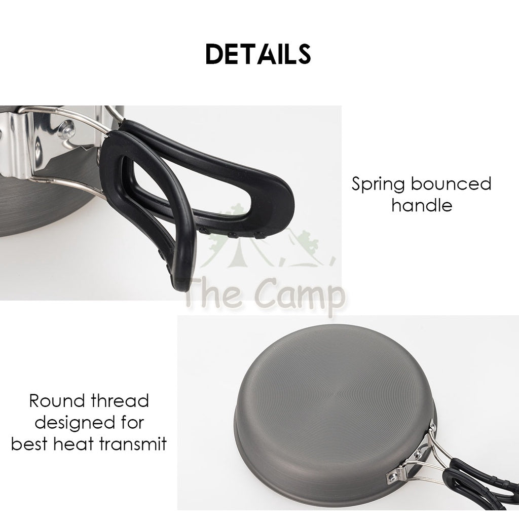 Mobi Garden Cookware Pot & Pan Portable Foldable Outdoor Camping Picnic Frying Pan Tent Flysheet Pole Table Naturehike