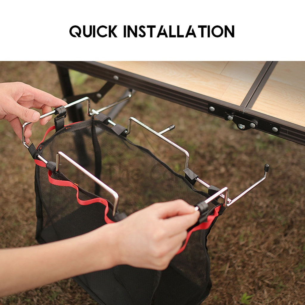 Table Side Rack Garbage Bin Disposable Portable Camping Rubbish Trash Holder Stand Stainless Steel Organizer Storage