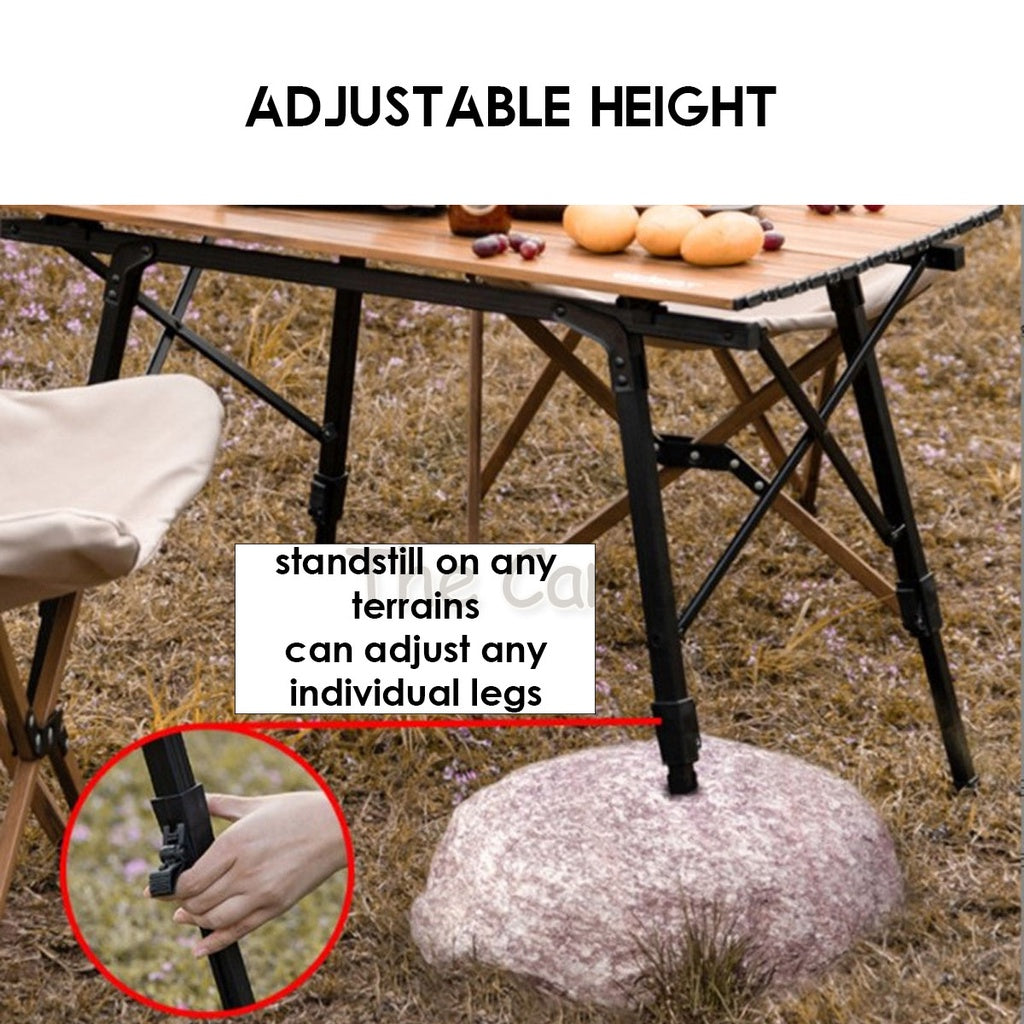Outdoor Adjustable Height Folding Aluminium Table Portable All Terrain Foldable Camping Picnic Nail Flysheet Tent Peg