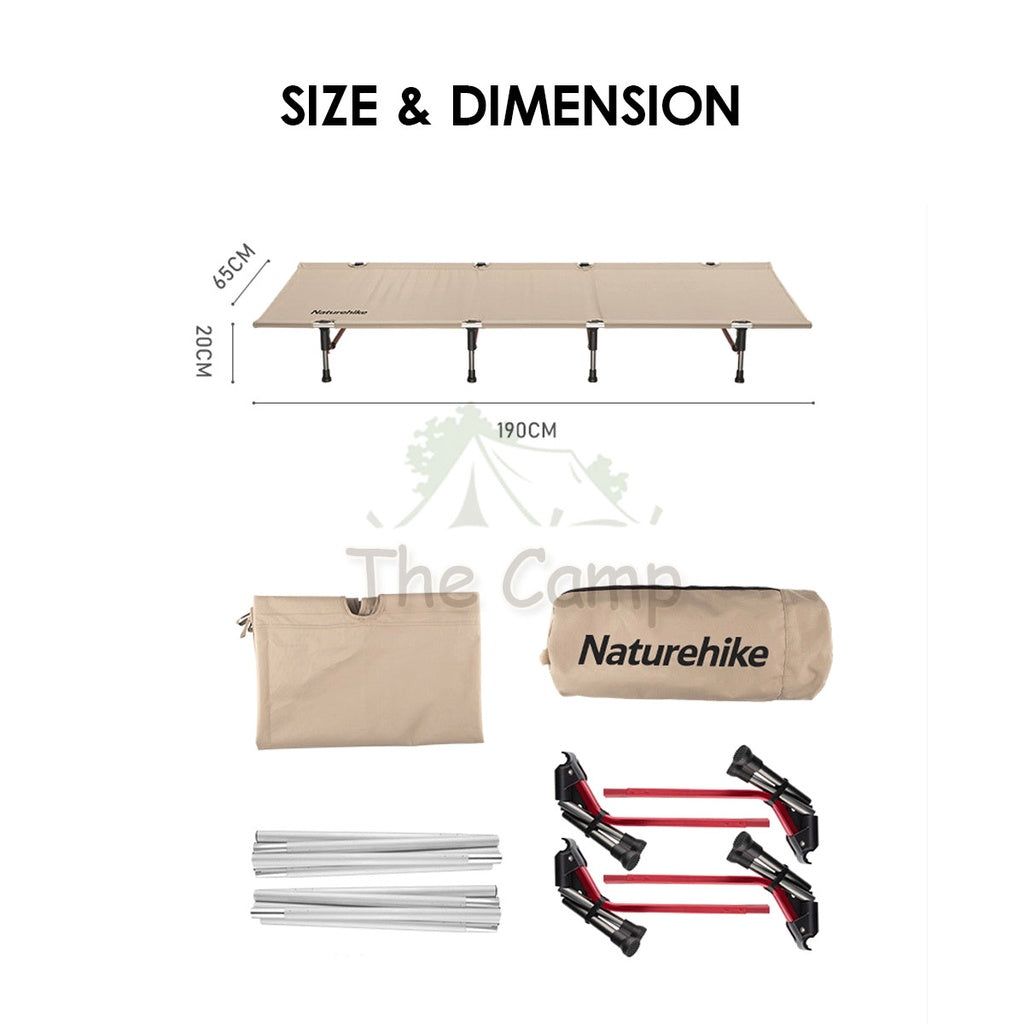 Naturehike Camping Cot Ultralight Foldable Sleeping Mat Outdoor Bed Mattress Tent Flysheet Peg Nail Table DY Chair Pole