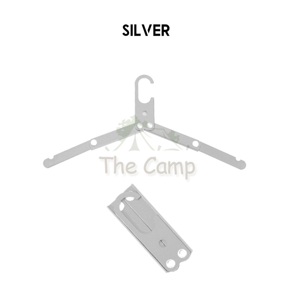 Camping Foldable Outdoor Clothes Hanger Aluminum Cloth Portable Hiking Table Chair Flysheet Tarp Bag Pole Nail Peg Black