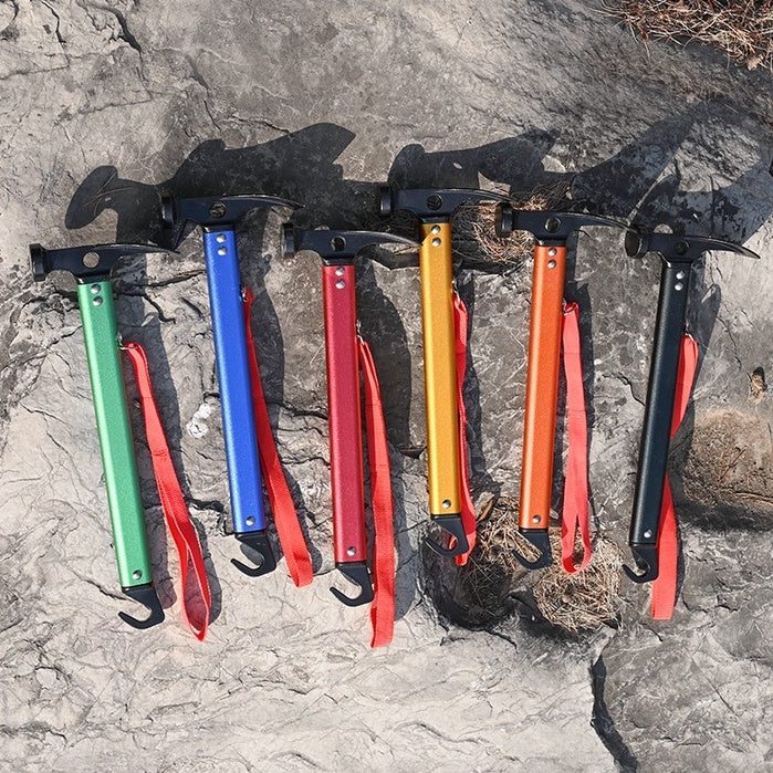 Camping Hammer Stainless Steel Copper Aluminium Brass Solid Wood Handle Peg Stake Nail Hammers Multifunction