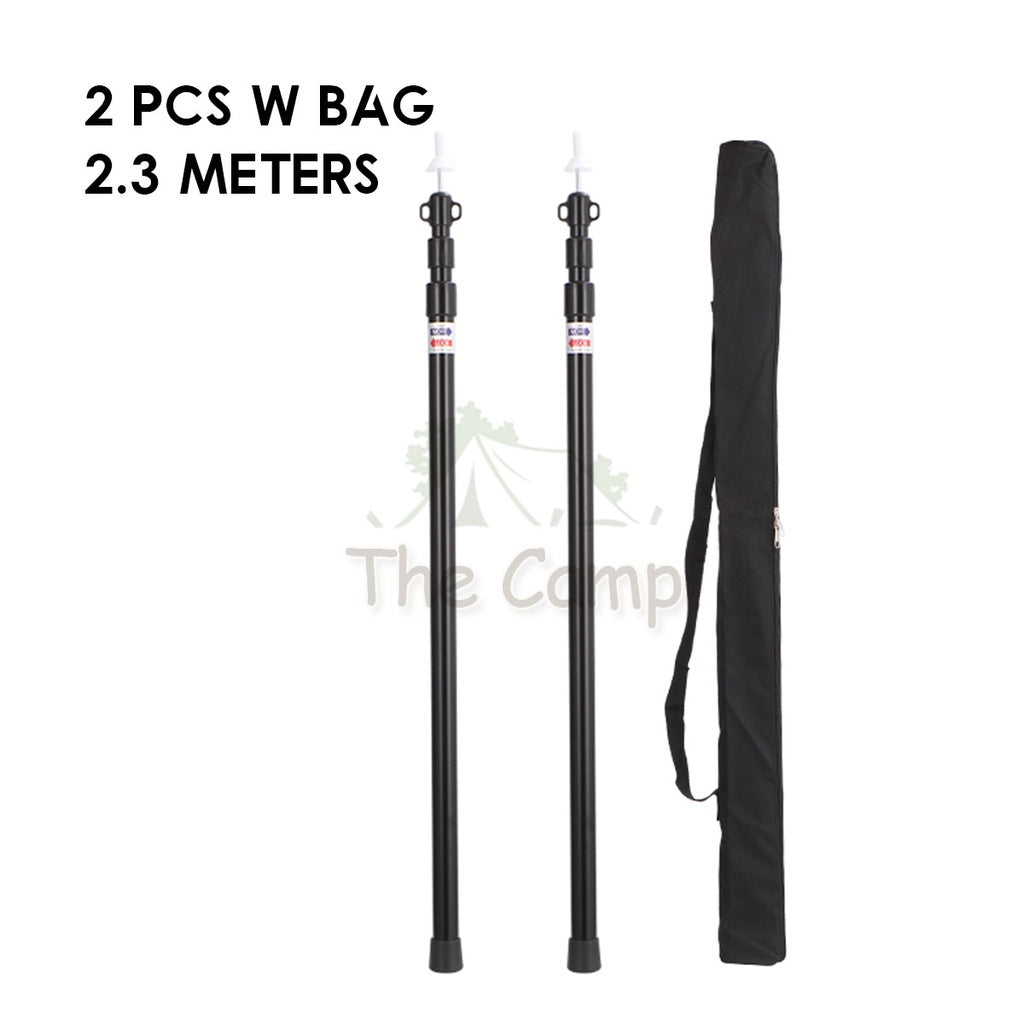 Camping Adjustable Rod for Flysheet Tarp Tent Camp Bag Hiking Family 2.3 3.0 2 3 m Support Pole with Bag Retractable