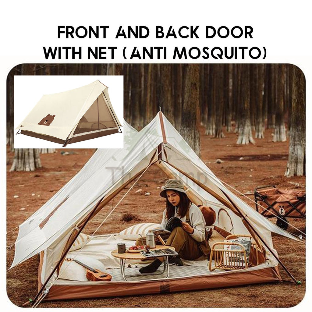 Mobi Garden Era 150 Line Friends Tent Large Space 2 3 4 People Quick Fast Rainproof Outdoor Camping Browns Naturehike