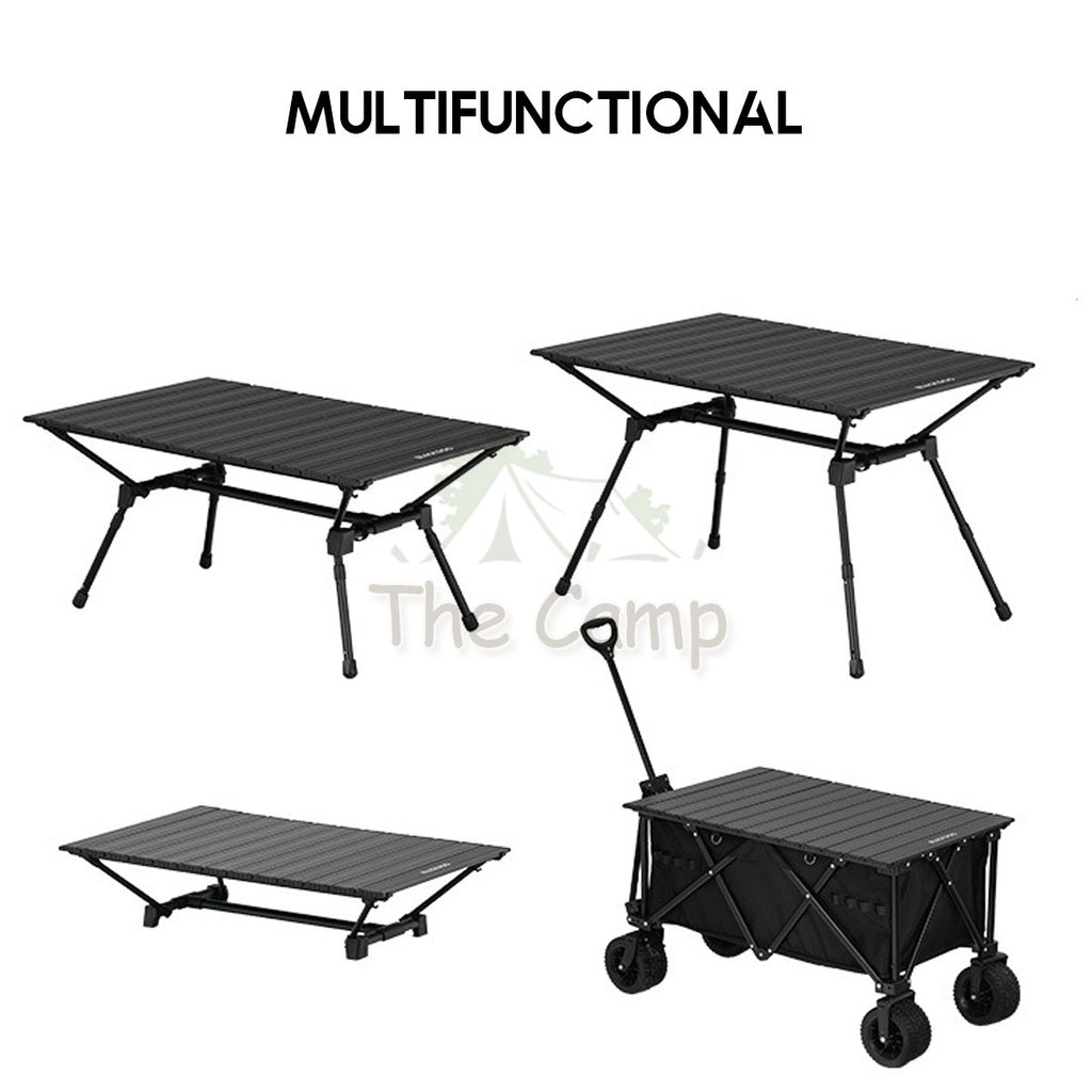 Blackdog Adjustable Aluminium Alloy Folding Table Foldable Wagon Table Top Tabletop Black Tent Pole Tarp Camping Chair
