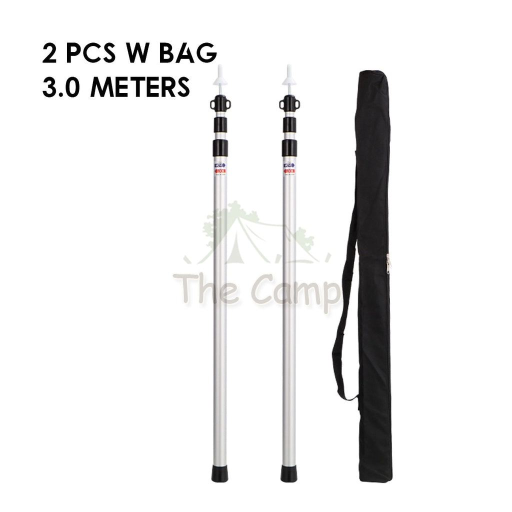 Camping Adjustable Rod for Flysheet Tarp Tent Camp Bag Hiking Family 2.3 3.0 2 3 m Support Pole with Bag Retractable