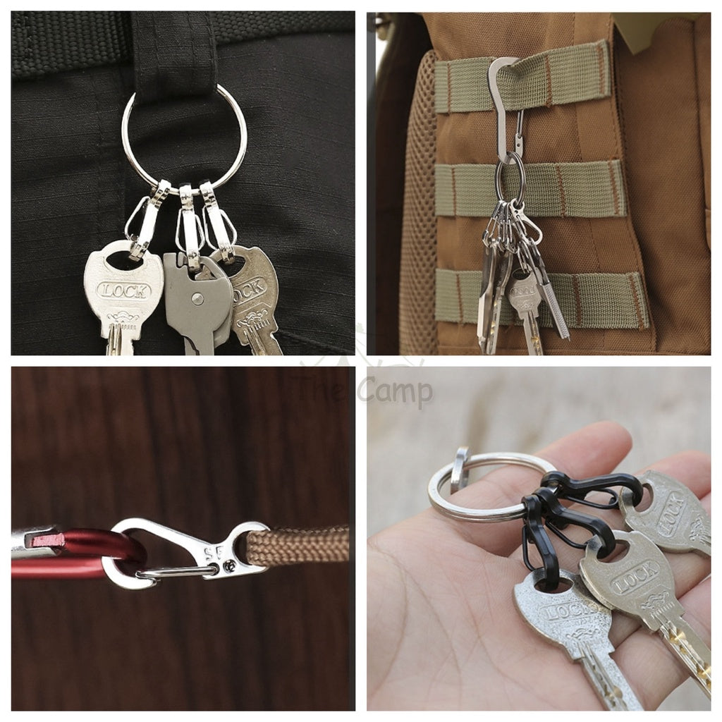 Carabiner D Shape S Shape Aluminium Stainless Steel Buckle Clip Key Chain Outdoor Camping Paracord Spring Keyring Hook