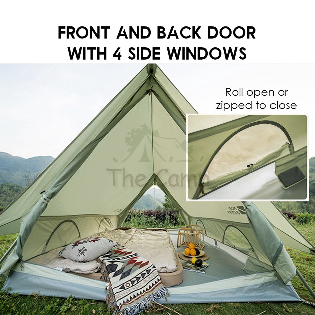 Mobi Garden Era 150 Tent Large Space 2 3 4 People Quick Fast Rainproof Outdoor Camping Browns Naturehike
