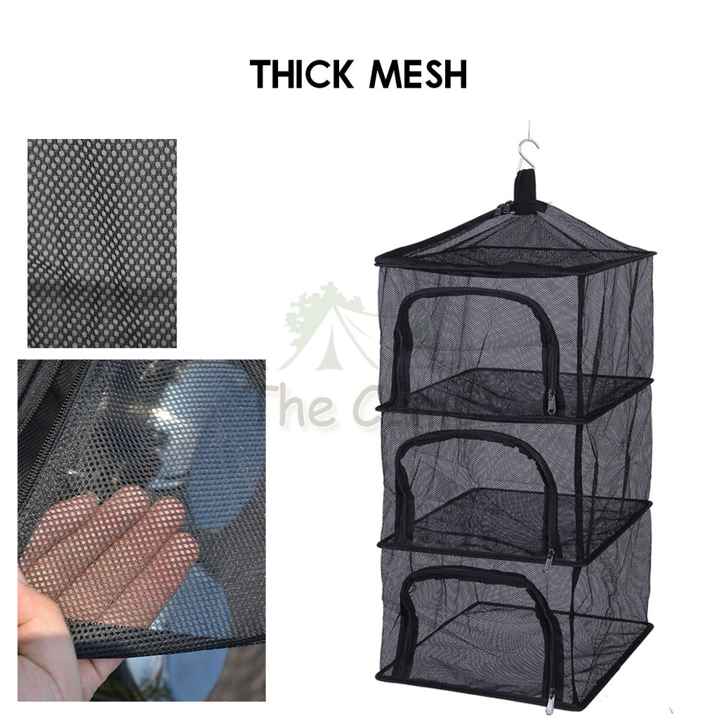 Portable Hanging Standing Rack Net Mesh Bag Foldable 4 Layers Dish Shelf Camping Equipment Dryer Utensils Storage Drying