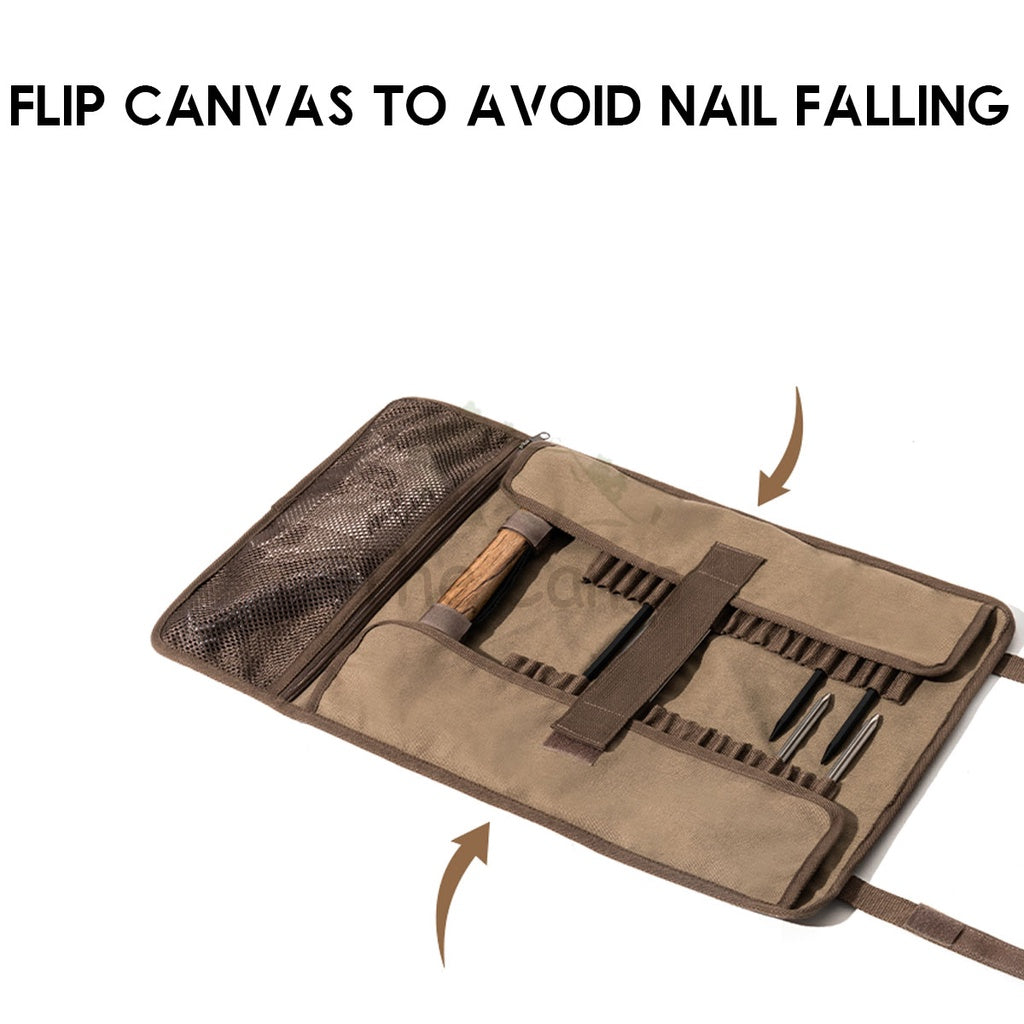 Mobi Garden Peg Storage Bag Stake Hammer Nail Bags Tent Tarp Paracord Rope Store Camping Flysheet Tent Tensioner Tarp