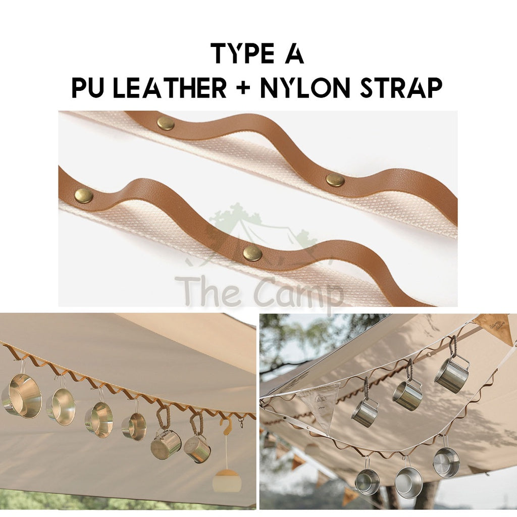 Outdoor Camping Hanging Strap Rope Tent Belt Light Hanger Hanging String Lanyard Hook Carabiner Buckle Black Shinetrip