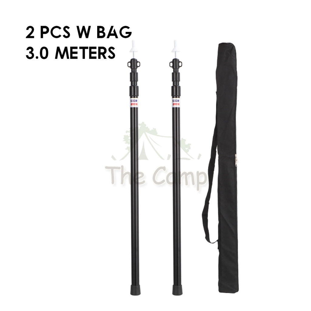 Camping Adjustable Rod for Flysheet Tarp Tent Camp Bag Hiking Family 2.3 3.0 2 3 m Support Pole with Bag Retractable