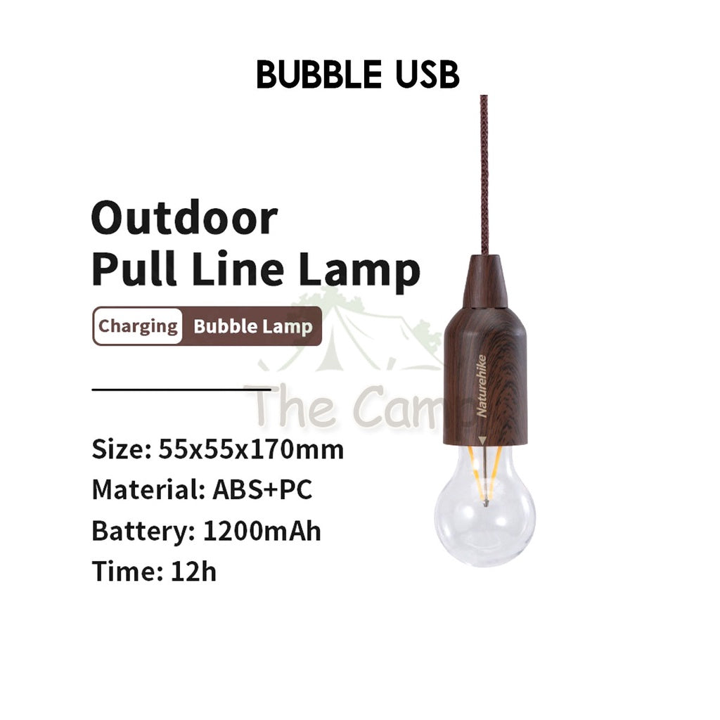Naturehike Camping Pull Switch LED Light USB / AAA Battery Hanging Lantern Tent Lamp Portable Outdoor IP44 Waterproof