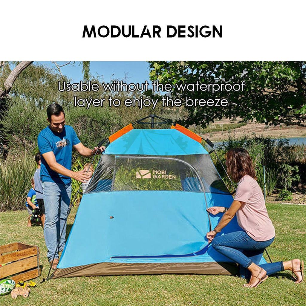 Mobi Garden Camping Family Automatic Tent Large Space Front Hall 2 3 4 People Quick Fast Rainproof Outdoor Tent Camp