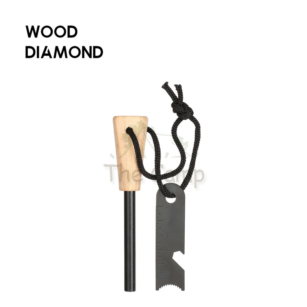 Outdoor Magnesium Fire Starter Ferro Rod Flint Stone with Ruler Camping Api Batu Emergency Survival Spark Lighter